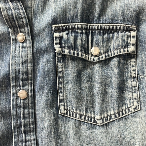 J.crew Western Chambray Shirt Sz 10 - Picture 4 of 6